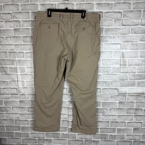 Duluth Trading Flex Fallrom Khakis Flannel Lined Heavyweight Pants Mens 40 x 30 - Picture 3 of 8